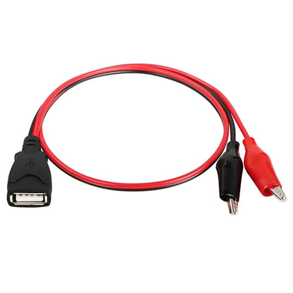 สายต่อขยายการเชื่อมต่อ USB-A Female ถึง 2 x Crocodile Clip Power ความยาว: 0.5 ม, USB-A Female