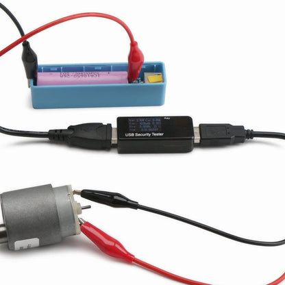 สายต่อขยายการเชื่อมต่อ USB-A Female ถึง 2 x Crocodile Clip Power ความยาว: 0.5 ม, USB-A Female