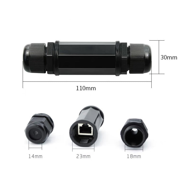 RJ45 กันน้ำ Connector Double Head Lan Coupler Adapter, RJ45 Waterproof Coupler