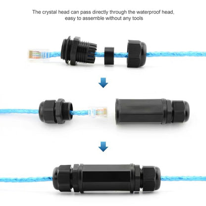 RJ45 กันน้ำ Connector Double Head Lan Coupler Adapter, RJ45 Waterproof Coupler