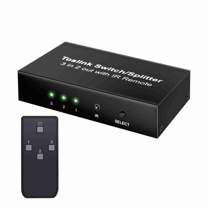 NK-T32 Toslink 3 In 2 Out Switch/Splitter พร้อมรีโมท IR