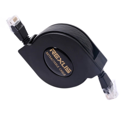 REXLIS 1 ม. CAT6 สาย LAN เครือข่ายอีเธอร์เน็ต RJ45 แบนแบบยืดหดได้, Length: 1m