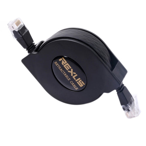 REXLIS 1 ม. CAT6 สาย LAN เครือข่ายอีเธอร์เน็ต RJ45 แบนแบบยืดหดได้, Length: 1m