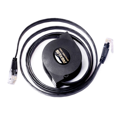 REXLIS 1 ม. CAT6 สาย LAN เครือข่ายอีเธอร์เน็ต RJ45 แบนแบบยืดหดได้, Length: 1m