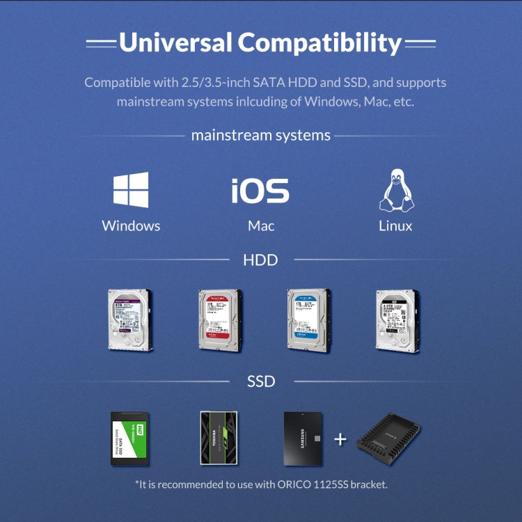 ORICO NS500U3 กล่องใส่ฮาร์ดไดรฟ์ USB 3.0 ขนาด 3.5 นิ้ว 5 ช่อง, NS500U3