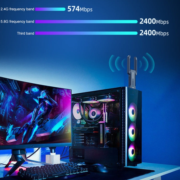 COMFAST 972 AX 5400Mbps WiFi 6 ฟรีไดรฟ์ USB การ์ดเครือข่ายไร้สาย, CF-972AX