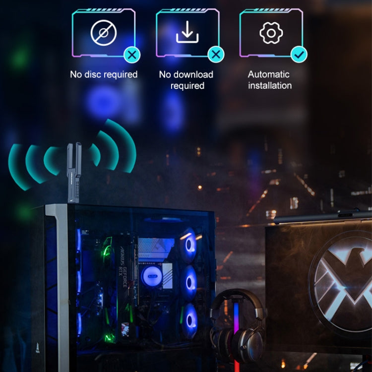 COMFAST 972 AX 5400Mbps WiFi 6 ฟรีไดรฟ์ USB การ์ดเครือข่ายไร้สาย, CF-972AX