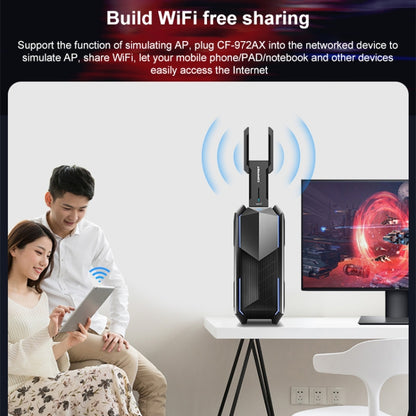 COMFAST 972 AX 5400Mbps WiFi 6 ฟรีไดรฟ์ USB การ์ดเครือข่ายไร้สาย, CF-972AX