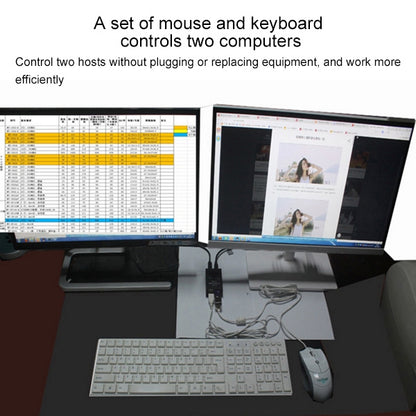 DY-B046 2 In 4 Out USB 2.0 Sharing Switch อะแดปเตอร์เครื่องพิมพ์ USB Flash, DY-B046