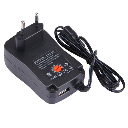 EU Plug Universal 30W Power Wall Plug-in Adapter พร้อมพอร์ต USB 5V 2.1A เคล็ดลับ: 6 ชิ้น ความยาวสายเคเบิล: ประมาณ 1.2 ม., EU Plug