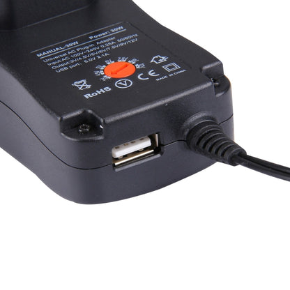 EU Plug Universal 30W Power Wall Plug-in Adapter พร้อมพอร์ต USB 5V 2.1A เคล็ดลับ: 6 ชิ้น ความยาวสายเคเบิล: ประมาณ 1.2 ม., EU Plug