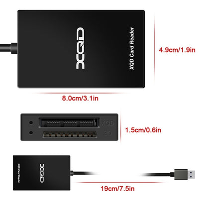 Rocketek CR312-A เครื่องอ่านการ์ด USB3.0 SD / XQD 2 ใน 1, USB3.0