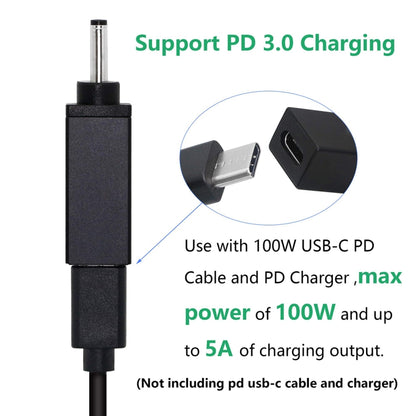 PD 18.5V-20V 3.0x1.0 มม.ตัวเชื่อมต่ออะแดปเตอร์ชาย, 3.0x1.0mm