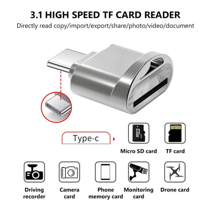 อะแดปเตอร์เครื่องอ่าน USB-C / Type-C 3.1 ถึง Micro SD (การ์ด TF), Silver