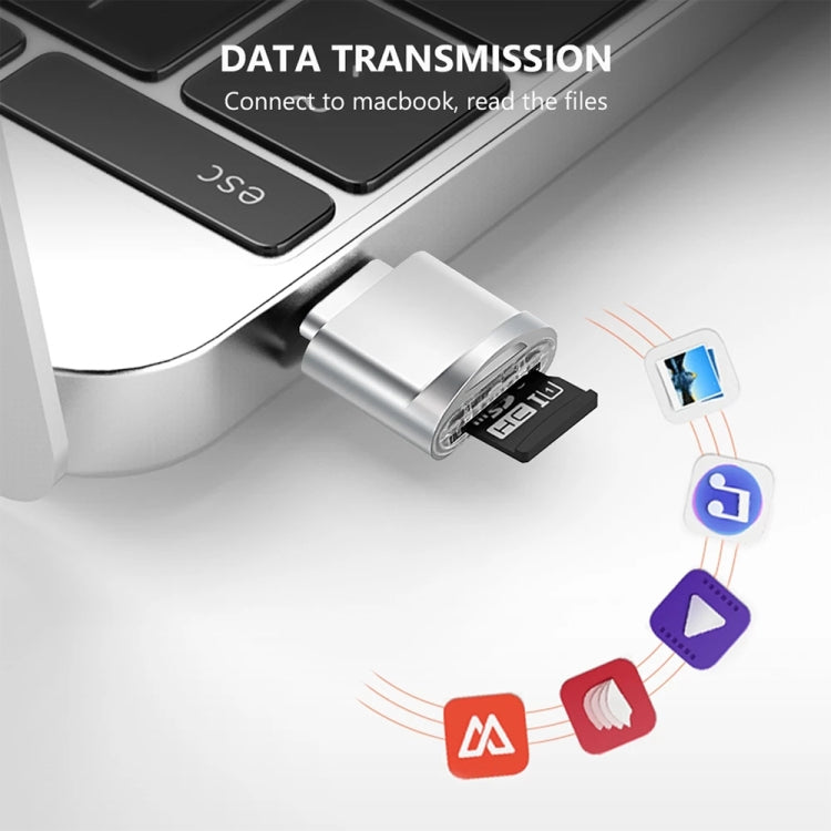 อะแดปเตอร์เครื่องอ่าน USB-C / Type-C 3.1 ถึง Micro SD (การ์ด TF), Silver