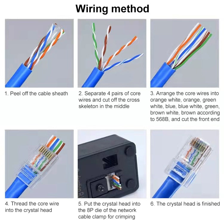 100 ชิ้น Cat6e Unshielded ผ่านขั้วต่อ RJ45 Modular Plug, Cat6e UnShielded Pass Through