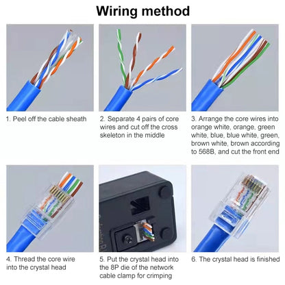 100 ชิ้น Cat6e Unshielded ผ่านขั้วต่อ RJ45 Modular Plug, Cat6e UnShielded Pass Through