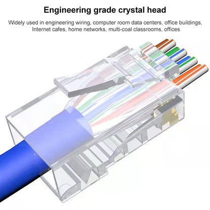 100 ชิ้น Cat6e Unshielded ผ่านขั้วต่อ RJ45 Modular Plug, Cat6e UnShielded Pass Through