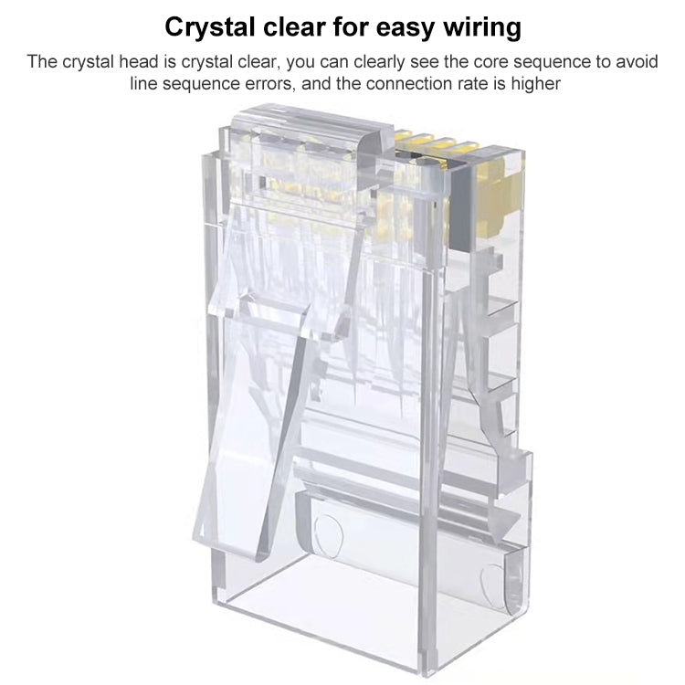 100 ชิ้น Cat6e Unshielded ผ่านขั้วต่อ RJ45 Modular Plug, Cat6e UnShielded Pass Through