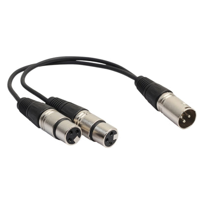 30 ซม.3 Pin XLR CANNON 1 ชาย 2 หญิงอะแดปเตอร์เชื่อมต่อเสียงสำหรับไมโครโฟน/อุปกรณ์เสียง, 1 Male to 2 Female Silver
