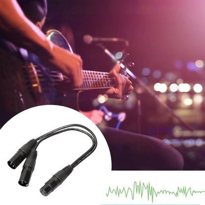 30 ซม.3 Pin XLR CANNON 1 หญิง 2 ชาย Audio Connector สายเคเบิลอะแดปเตอร์สำหรับไมโครโฟน/อุปกรณ์เสียง, 1 Female to 2 Male Black