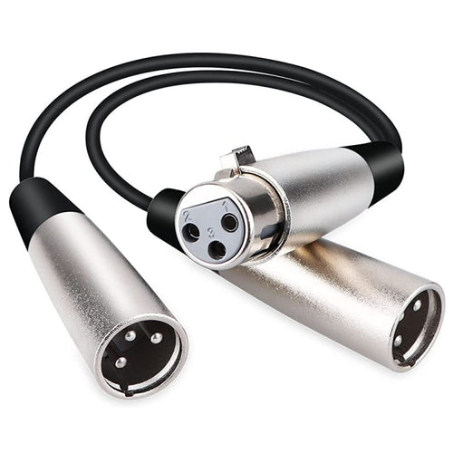 30 ซม.หัวโลหะ 3 ขา XLR CANNON 1 หญิง 2 ชาย Audio Connector สายเคเบิลอะแดปเตอร์สำหรับไมโครโฟน /อุปกรณ์เสียง, 1 Female to 2 Male