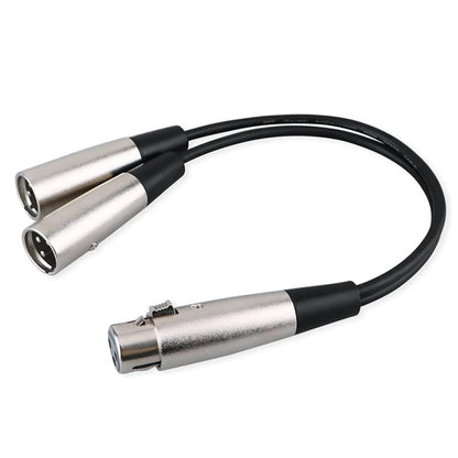 30 ซม.หัวโลหะ 3 ขา XLR CANNON 1 หญิง 2 ชาย Audio Connector สายเคเบิลอะแดปเตอร์สำหรับไมโครโฟน /อุปกรณ์เสียง, 1 Female to 2 Male