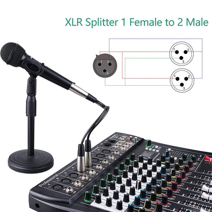 30 ซม.หัวโลหะ 3 ขา XLR CANNON 1 หญิง 2 ชาย Audio Connector สายเคเบิลอะแดปเตอร์สำหรับไมโครโฟน /อุปกรณ์เสียง, 1 Female to 2 Male