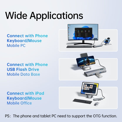 ORICO PW11-8PC Type-C / USB-C 8-in-1 5Gbps สถานีเชื่อมต่อมัลติฟังก์ชั่น, PW11-8PC