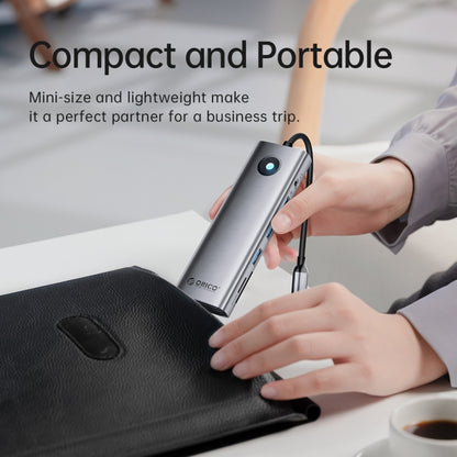 ORICO PW11-8PC Type-C / USB-C 8-in-1 5Gbps สถานีเชื่อมต่อมัลติฟังก์ชั่น, PW11-8PC
