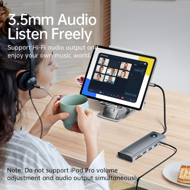 ORICO PW11-8PC Type-C / USB-C 8-in-1 5Gbps สถานีเชื่อมต่อมัลติฟังก์ชั่น, PW11-8PC