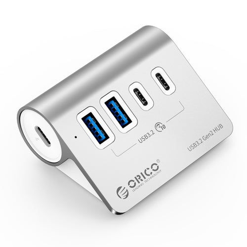 ORICO M3CU2 อลูมิเนียมอัลลอยด์ 4 พอร์ต Type-C และ USB 3.2 Gen2 10Gbps HUB, M3CU2