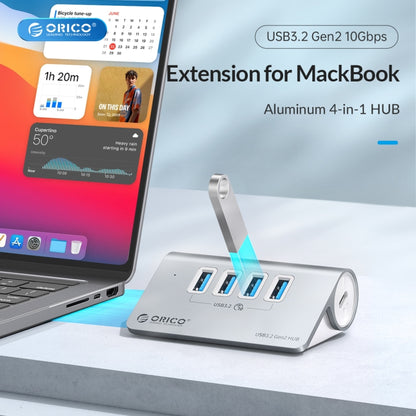 ORICO M3CU2 อลูมิเนียมอัลลอยด์ 4 พอร์ต Type-C และ USB 3.2 Gen2 10Gbps HUB, M3CU2