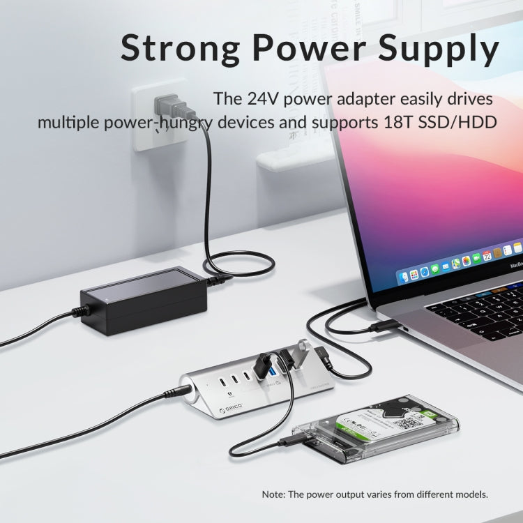 ORICO M3CU2 อลูมิเนียมอัลลอยด์ 4 พอร์ต Type-C และ USB 3.2 Gen2 10Gbps HUB, M3CU2