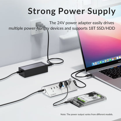 ORICO M3CU2 อลูมิเนียมอัลลอยด์ 4 พอร์ต Type-C และ USB 3.2 Gen2 10Gbps HUB, M3CU2