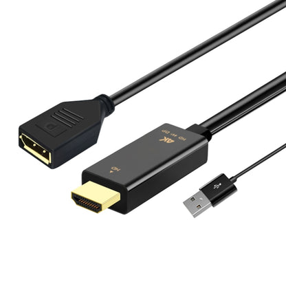 H146 HDMI Male + USB 2.0 Male to DisplayPort Female Adapter Cable ความยาว：25ซม, H146