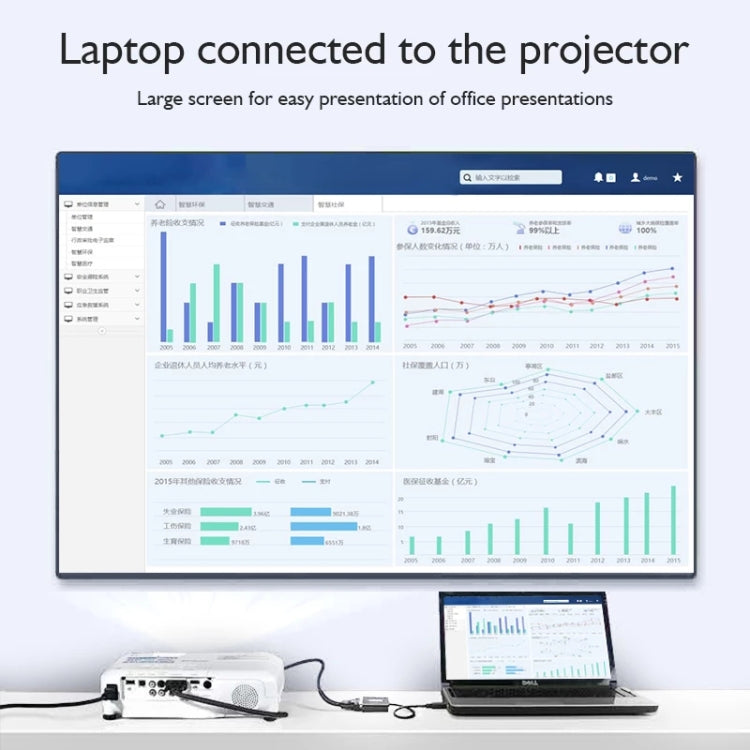 TC026 1.8 ม. 1080P สายเคเบิลอะแดปเตอร์ USB-C / Type-C ชายไปเป็น VGA