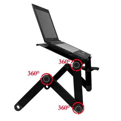 แบบพกพา 360 องศาปรับพับได้อลูมิเนียมอัลลอยด์ขาตั้งพร้อมแผ่นรองเมาส์สำหรับแล็ปท็อป/โน้ตบุ๊ค,ไม่มีพัดลม CPU, with Mouse Pad, with Mouse Pad (M)