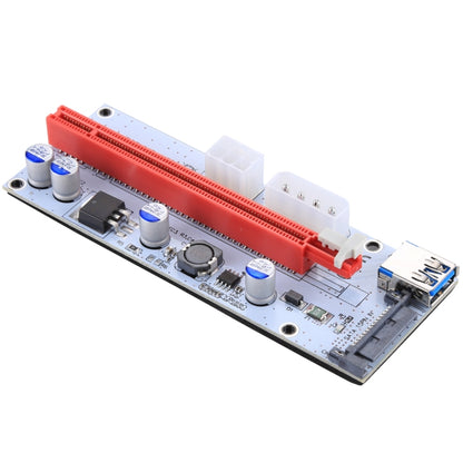 PCE164P-N06 VER008S USB 3.0 PCI-E Express 1x ถึง 16x PCI-E Extender Riser การ์ดอะแดปเตอร์ 15 พิน SATA Power 6 พิน + 4 พินพอร์ตจ่ายไฟพร้อมสาย USB 60 ซม., VER008S Red