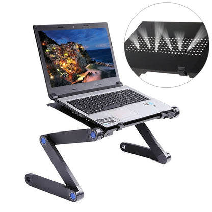 แบบพกพา 360 องศาปรับพับได้อลูมิเนียมอัลลอยด์โต๊ะสำหรับแล็ปท็อป/โน้ตบุ๊ค,ไม่มีพัดลม CPU และแผ่นรองเมาส์, Desk