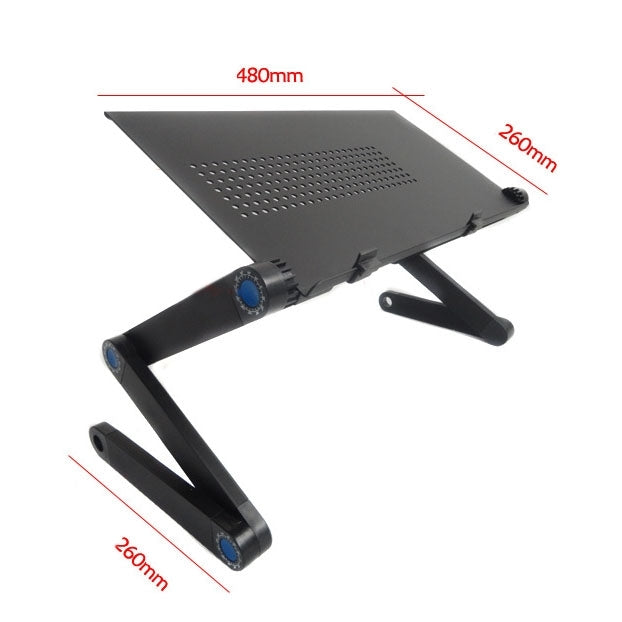แบบพกพา 360 องศาปรับพับได้อลูมิเนียมอัลลอยด์โต๊ะสำหรับแล็ปท็อป/โน้ตบุ๊ค,ไม่มีพัดลม CPU และแผ่นรองเมาส์, Desk