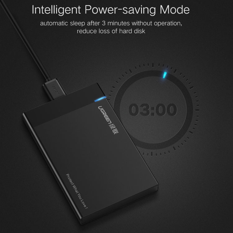 UGREEN US221 กล่องใส่ HDD 2.5 นิ้ว SATA เป็น USB 3.0 SSD อะแดปเตอร์ฮาร์ดดิสก์ไดรฟ์กล่องเคส HDD ภายนอก, รองรับโปรโตคอล UASP, US221 Removable Cable