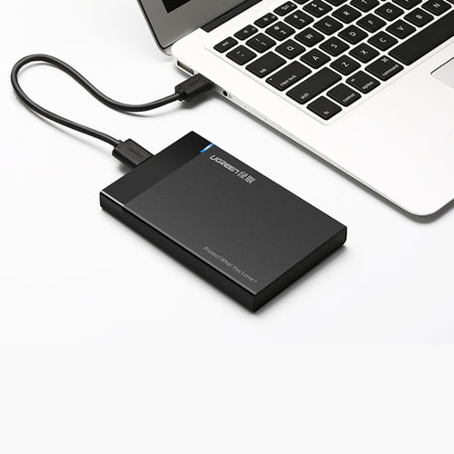 UGREEN US221 กล่องใส่ HDD 2.5 นิ้ว SATA เป็น USB 3.0 SSD อะแดปเตอร์ฮาร์ดดิสก์ไดรฟ์กล่องเคส HDD ภายนอก, รองรับโปรโตคอล UASP, US221 Removable Cable