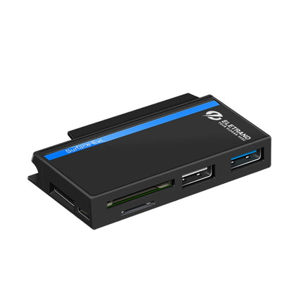 ROCKETEK RT-SGO727 USB 3.0 USB 2.0 ฮับอินเทอร์เฟซ Micro USB สำหรับ Microsoft Surface Go พร้อม 2 การ์ด TF และช่องเสียบการ์ด SD, RT-SGO727