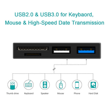 ROCKETEK RT-SGO727 USB 3.0 USB 2.0 ฮับอินเทอร์เฟซ Micro USB สำหรับ Microsoft Surface Go พร้อม 2 การ์ด TF และช่องเสียบการ์ด SD, RT-SGO727