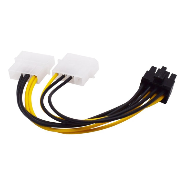 18 ซม. Y รูปร่าง 8 Pin PCI Express ถึง Dual 4 Pin Molex กราฟิกการ์ดสายไฟ, 8 Pin Female to Dual 4 Pin Male