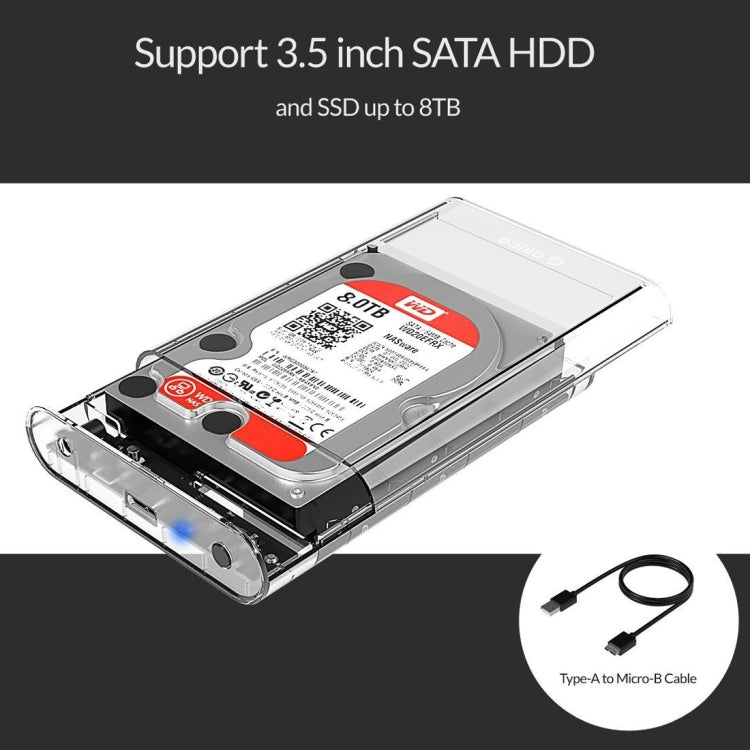 ORICO 3139U3 3.5 นิ้ว SATA HDD USB 3.0 Micro B กล่องใส่ฮาร์ดไดรฟ์ภายนอก เคส, USB 3.0 (3.5 inch)