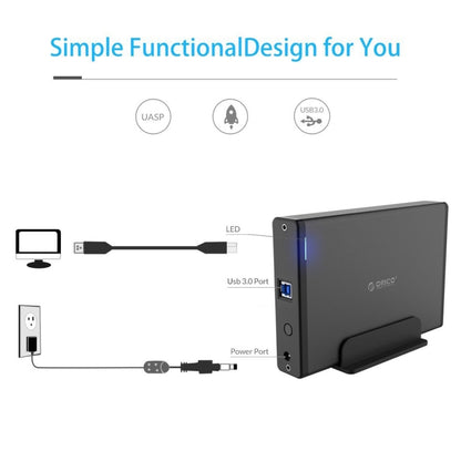 ORICO 7688U3 แนวตั้งอลูมิเนียมฮาร์ดไดรฟ์ภายนอกEnclosure Storage Case Hard Drive Dockสำหรับ 3.5 นิ้วSATA HDD
