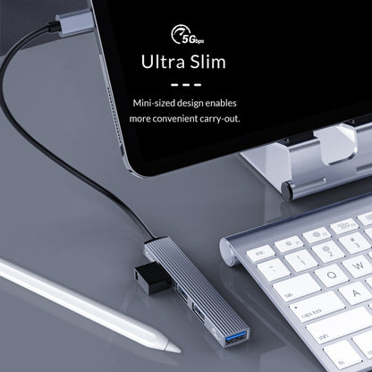 ORICO-AH-13-GY-BP USB 3.0 x 1 + USB 2.0 x 3 เป็นอะแดปเตอร์ฮับ USB-C / Type-C, AH-13