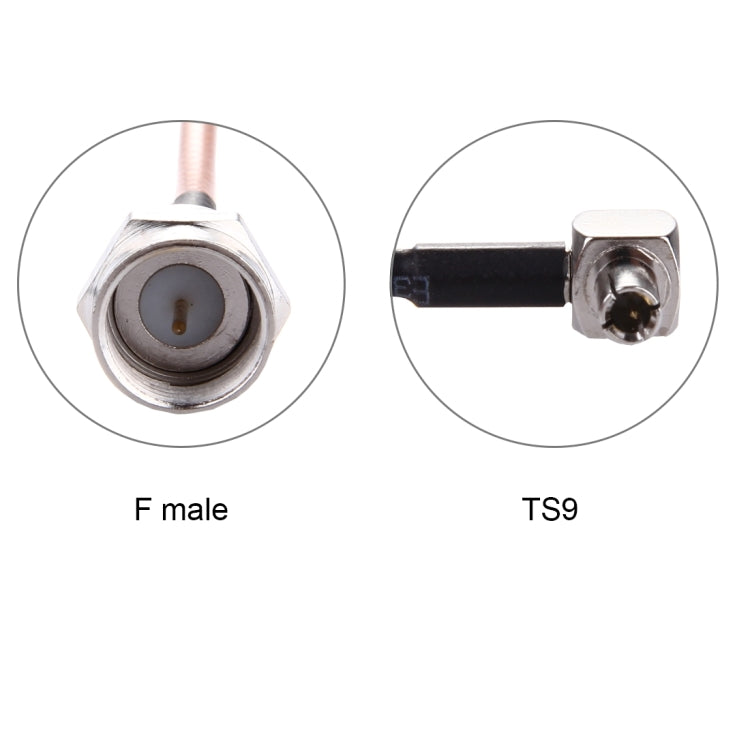 สายเคเบิล TS9 ถึง F ชาย RG316 ขนาด 15 ซม, F Male RG316